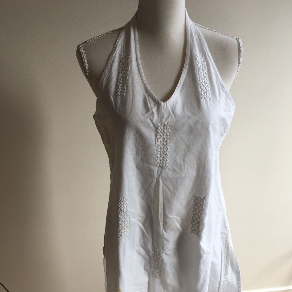 Fabindia racer back white kurta size large 100% cotton